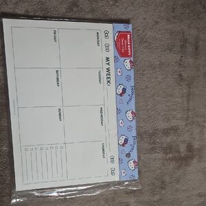 Hello Kitty Weekly Planner Pad - Blue and White